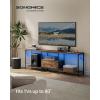 imageSONGMICS BELLAH Collection  TV Stand for TVs Up to 55 Inches Media Console Table and Entertainment Center Unit for Living Room with Shelves and Drawer Steel Modern Ink Black ULGS031B101SRustic Brown