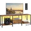 imageSONGMICS BELLAH Collection  TV Stand for TVs Up to 55 Inches Media Console Table and Entertainment Center Unit for Living Room with Shelves and Drawer Steel Modern Ink Black ULGS031B101SRustic Brown