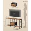 imageSONGMICS BELLAH Collection  TV Stand for TVs Up to 55 Inches Media Console Table and Entertainment Center Unit for Living Room with Shelves and Drawer Steel Modern Ink Black ULGS031B101SRustic Brown