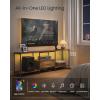 imageSONGMICS BELLAH Collection  TV Stand for TVs Up to 55 Inches Media Console Table and Entertainment Center Unit for Living Room with Shelves and Drawer Steel Modern Ink Black ULGS031B101SRustic Brown