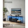 imageSONGMICS BELLAH Collection  TV Stand for TVs Up to 55 Inches Media Console Table and Entertainment Center Unit for Living Room with Shelves and Drawer Steel Modern Ink Black ULGS031B101SInk Black