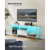 imageSONGMICS BELLAH Collection  TV Stand for TVs Up to 55 Inches Media Console Table and Entertainment Center Unit for Living Room with Shelves and Drawer Steel Modern Ink Black ULGS031B101SCloud White