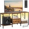 imageSONGMICS BELLAH Collection  TV Stand for TVs Up to 55 Inches Media Console Table and Entertainment Center Unit for Living Room with Shelves and Drawer Steel Modern Ink Black ULGS031B101SRustic Brown
