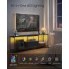 imageSONGMICS BELLAH Collection  TV Stand for TVs Up to 55 Inches Media Console Table and Entertainment Center Unit for Living Room with Shelves and Drawer Steel Modern Ink Black ULGS031B101SInk Black