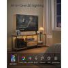 imageSONGMICS BELLAH Collection  TV Stand for TVs Up to 55 Inches Media Console Table and Entertainment Center Unit for Living Room with Shelves and Drawer Steel Modern Ink Black ULGS031B101SRustic Brown