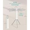 imageSONGMICS Clothes Drying Rack Foldable Rotary Tripod Laundry Drying Rack Rotatable Portable Floor Standing Clothes Airer Laundry Room Balcony 16 PullOut Wood Arms Natural Color ULLR530YW0116 Poles