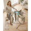 imageSONGMICS Clothes Drying Rack Foldable Rotary Tripod Laundry Drying Rack Rotatable Portable Floor Standing Clothes Airer Laundry Room Balcony 16 PullOut Wood Arms Natural Color ULLR530YW0116 Poles
