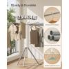 imageSONGMICS Clothes Drying Rack Foldable Rotary Tripod Laundry Drying Rack Rotatable Portable Floor Standing Clothes Airer Laundry Room Balcony 16 PullOut Wood Arms Natural Color ULLR530YW0116 Poles