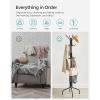 imageSONGMICS Coat Rack Freestanding Metal Coat Rack Stand with 12 Hooks and 4 Legs Holds Clothes Hats and Bags for Entryway Living Room Bedroom Jelly Pink URCR031R01Black