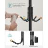 imageSONGMICS Coat Rack Freestanding Metal Coat Rack Stand with 12 Hooks and 4 Legs Holds Clothes Hats and Bags for Entryway Living Room Bedroom Jelly Pink URCR031R01Black