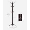 imageSONGMICS Coat Rack Freestanding Metal Coat Rack Stand with 12 Hooks and 4 Legs Holds Clothes Hats and Bags for Entryway Living Room Bedroom Jelly Pink URCR031R01Brown
