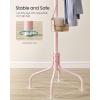 imageSONGMICS Coat Rack Freestanding Metal Coat Rack Stand with 12 Hooks and 4 Legs Holds Clothes Hats and Bags for Entryway Living Room Bedroom Jelly Pink URCR031R01Jelly Pink