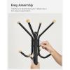 imageSONGMICS Coat Rack Freestanding Metal Coat Rack Stand with 12 Hooks and 4 Legs Holds Clothes Hats and Bags for Entryway Living Room Bedroom Jelly Pink URCR031R01Black