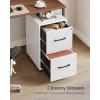 imageSONGMICS File Cabinet PreAssembled Except Wheels and Handles Office Filing Cabinet with Lock for A4 Legal Letter Sized Documents 177 x 144 x 254 Inches Rustic Brown and Black UOFC112B02Matte White  Black