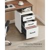 imageSONGMICS File Cabinet PreAssembled Except Wheels and Handles Office Filing Cabinet with Lock for A4 Legal Letter Sized Documents 177 x 144 x 254 Inches Rustic Brown and Black UOFC112B02Matte White  Black