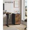 imageSONGMICS File Cabinet PreAssembled Except Wheels and Handles Office Filing Cabinet with Lock for A4 Legal Letter Sized Documents 177 x 144 x 254 Inches Rustic Brown and Black UOFC112B02Rustic Brown  Black