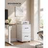 imageSONGMICS File Cabinet PreAssembled Except Wheels and Handles Office Filing Cabinet with Lock for A4 Legal Letter Sized Documents 177 x 144 x 254 Inches Rustic Brown and Black UOFC112B02Matte White  Black