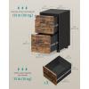 imageSONGMICS File Cabinet PreAssembled Except Wheels and Handles Office Filing Cabinet with Lock for A4 Legal Letter Sized Documents 177 x 144 x 254 Inches Rustic Brown and Black UOFC112B02Rustic Brown  Black