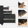 imageSONGMICS File Cabinet PreAssembled Except Wheels and Handles Office Filing Cabinet with Lock for A4 Legal Letter Sized Documents 177 x 144 x 254 Inches Rustic Brown and Black UOFC112B02Rustic Brown  Black