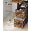 imageSONGMICS File Cabinet PreAssembled Except Wheels and Handles Office Filing Cabinet with Lock for A4 Legal Letter Sized Documents 177 x 144 x 254 Inches Rustic Brown and Black UOFC112B02Rustic Brown  Black