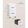 imageSONGMICS File Cabinet PreAssembled Except Wheels and Handles Office Filing Cabinet with Lock for A4 Legal Letter Sized Documents 177 x 144 x 254 Inches Rustic Brown and Black UOFC112B02Matte White  Black