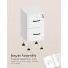 imageSONGMICS File Cabinet PreAssembled Except Wheels and Handles Office Filing Cabinet with Lock for A4 Legal Letter Sized Documents 177 x 144 x 254 Inches Rustic Brown and Black UOFC112B02Matte White  Black