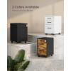 imageSONGMICS File Cabinet PreAssembled Except Wheels and Handles Office Filing Cabinet with Lock for A4 Legal Letter Sized Documents 177 x 144 x 254 Inches Rustic Brown and Black UOFC112B02Matte White  Black