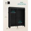 imageSONGMICS HeavyDuty Clothes Rack Garment Rack Portable Closet 687Inch Wide Clothing Rack with Adjustable Mesh Shelves and Hanging Rails Ink Black ULGR435B01Ink Black