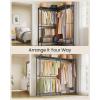 imageSONGMICS HeavyDuty Clothes Rack Garment Rack Portable Closet 687Inch Wide Clothing Rack with Adjustable Mesh Shelves and Hanging Rails Ink Black ULGR435B01Ink Black