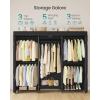 imageSONGMICS HeavyDuty Clothes Rack Garment Rack Portable Closet 687Inch Wide Clothing Rack with Adjustable Mesh Shelves and Hanging Rails Ink Black ULGR435B01Ink Black
