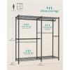 imageSONGMICS HeavyDuty Clothes Rack Garment Rack Portable Closet 687Inch Wide Clothing Rack with Adjustable Mesh Shelves and Hanging Rails Ink Black ULGR435B01Ink Black