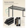 imageSONGMICS HeavyDuty Clothes Rack Garment Rack Portable Closet 687Inch Wide Clothing Rack with Adjustable Mesh Shelves and Hanging Rails Ink Black ULGR435B01Ink Black