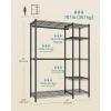 imageSONGMICS HeavyDuty Clothes Rack Garment Rack Portable Closet 687Inch Wide Clothing Rack with Adjustable Mesh Shelves and Hanging Rails Ink Black ULGR435B01Ink Black