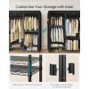 imageSONGMICS HeavyDuty Clothes Rack Garment Rack Portable Closet 687Inch Wide Clothing Rack with Adjustable Mesh Shelves and Hanging Rails Ink Black ULGR435B01Ink Black