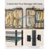 imageSONGMICS HeavyDuty Clothes Rack Garment Rack Portable Closet 687Inch Wide Clothing Rack with Adjustable Mesh Shelves and Hanging Rails Ink Black ULGR435B01Ink Black