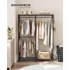 imageSONGMICS HeavyDuty Clothes Rack Garment Rack Portable Closet 687Inch Wide Clothing Rack with Adjustable Mesh Shelves and Hanging Rails Ink Black ULGR435B01Ink Black