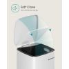 imageSONGMICS Kitchen Trash Can 52Gallon 20 L Trash Bin Stainless Steel Garbage Can with Inner Bucket Soft Close and Stays Open Cloud White ULTB592W01Cloud White