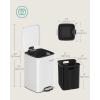 imageSONGMICS Kitchen Trash Can 52Gallon 20 L Trash Bin Stainless Steel Garbage Can with Inner Bucket Soft Close and Stays Open Cloud White ULTB592W01Cloud White