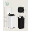 imageSONGMICS Kitchen Trash Can 52Gallon 20 L Trash Bin Stainless Steel Garbage Can with Inner Bucket Soft Close and Stays Open Cloud White ULTB592W01Cloud White