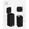 imageSONGMICS Kitchen Trash Can 52Gallon 20 L Trash Bin Stainless Steel Garbage Can with Inner Bucket Soft Close and Stays Open Cloud White ULTB592W01Ink Black