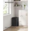 imageSONGMICS Kitchen Trash Can 52Gallon 20 L Trash Bin Stainless Steel Garbage Can with Inner Bucket Soft Close and Stays Open Cloud White ULTB592W01Ink Black