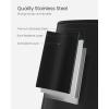 imageSONGMICS Kitchen Trash Can 52Gallon 20 L Trash Bin Stainless Steel Garbage Can with Inner Bucket Soft Close and Stays Open Cloud White ULTB592W01Ink Black