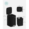 imageSONGMICS Kitchen Trash Can 52Gallon 20 L Trash Bin Stainless Steel Garbage Can with Inner Bucket Soft Close and Stays Open Cloud White ULTB592W01Ink Black