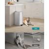 imageSONGMICS Kitchen Trash Can 52Gallon 20 L Trash Bin Stainless Steel Garbage Can with Inner Bucket Soft Close and Stays Open Cloud White ULTB592W01Metallic Silver