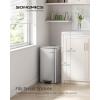 imageSONGMICS Kitchen Trash Can 52Gallon 20 L Trash Bin Stainless Steel Garbage Can with Inner Bucket Soft Close and Stays Open Cloud White ULTB592W01Metallic Silver