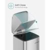 imageSONGMICS Kitchen Trash Can 52Gallon 20 L Trash Bin Stainless Steel Garbage Can with Inner Bucket Soft Close and Stays Open Cloud White ULTB592W01Metallic Silver