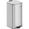 imageSONGMICS Kitchen Trash Can 52Gallon 20 L Trash Bin Stainless Steel Garbage Can with Inner Bucket Soft Close and Stays Open Cloud White ULTB592W01Metallic Silver