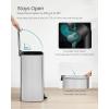 imageSONGMICS Kitchen Trash Can 52Gallon 20 L Trash Bin Stainless Steel Garbage Can with Inner Bucket Soft Close and Stays Open Cloud White ULTB592W01Metallic Silver