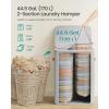 imageSONGMICS Laundry Basket 172 Gal Laundry Hamper Easy Assembly with Lid and Handles Removable Liner 154 x 87 x 295 Inches Cappuccino Beige ULCB810LH01Dove Gray