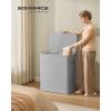 imageSONGMICS Laundry Basket 172 Gal Laundry Hamper Easy Assembly with Lid and Handles Removable Liner 154 x 87 x 295 Inches Cappuccino Beige ULCB810LH01Dove Gray